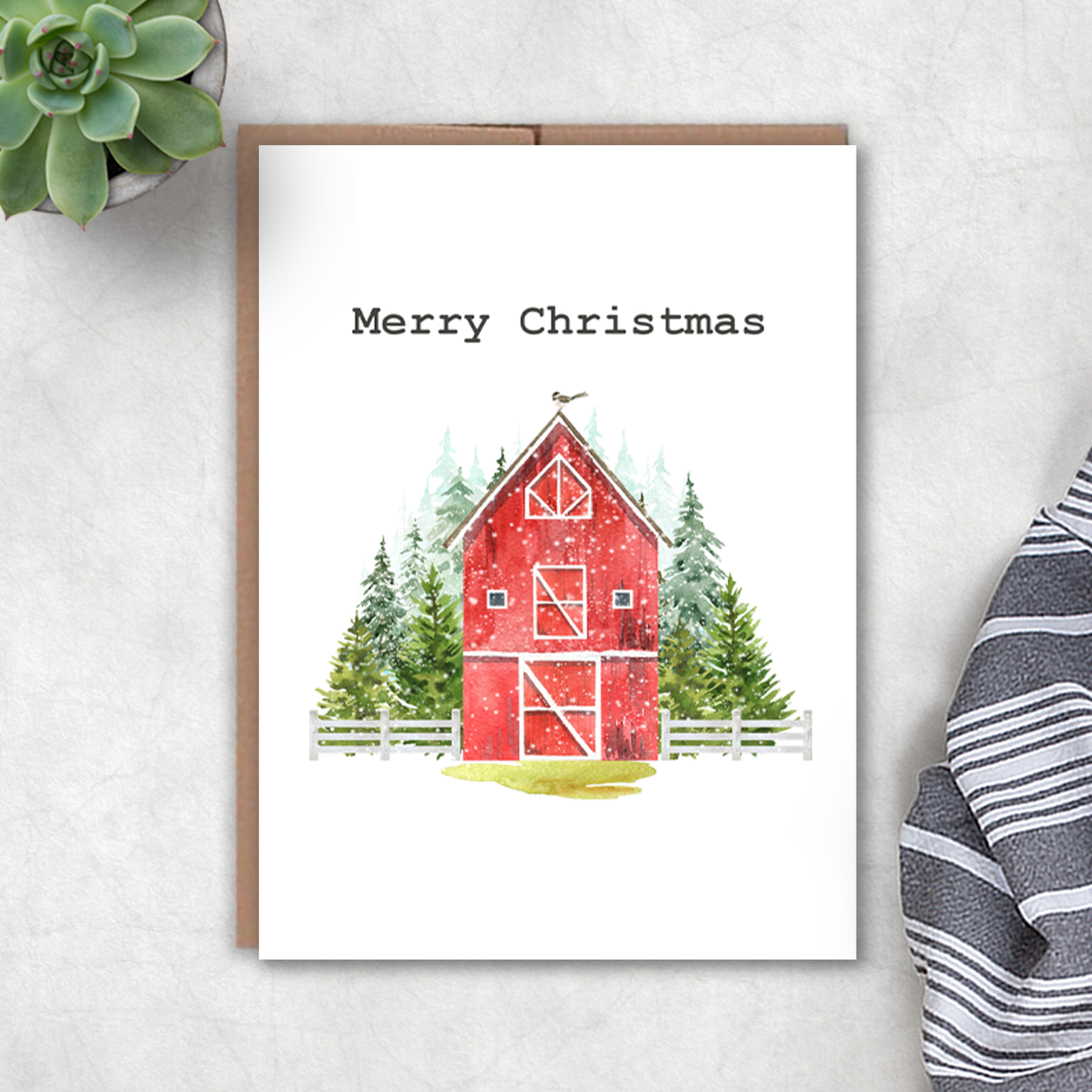 Farm Merry Christmas Card