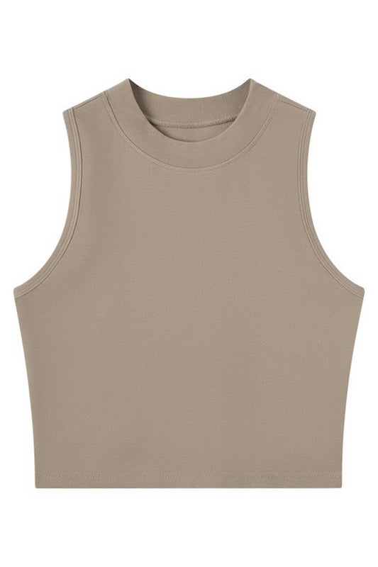 CWTTSL0515_SPRING AND SUMMER HOT GIRLS TANK TOP: KHAKI / (S) 1