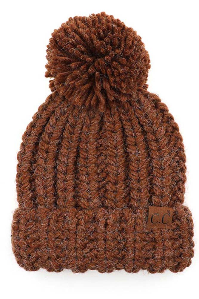 C.C Special Chunky Yarn Beanie Winter Hat: Grey