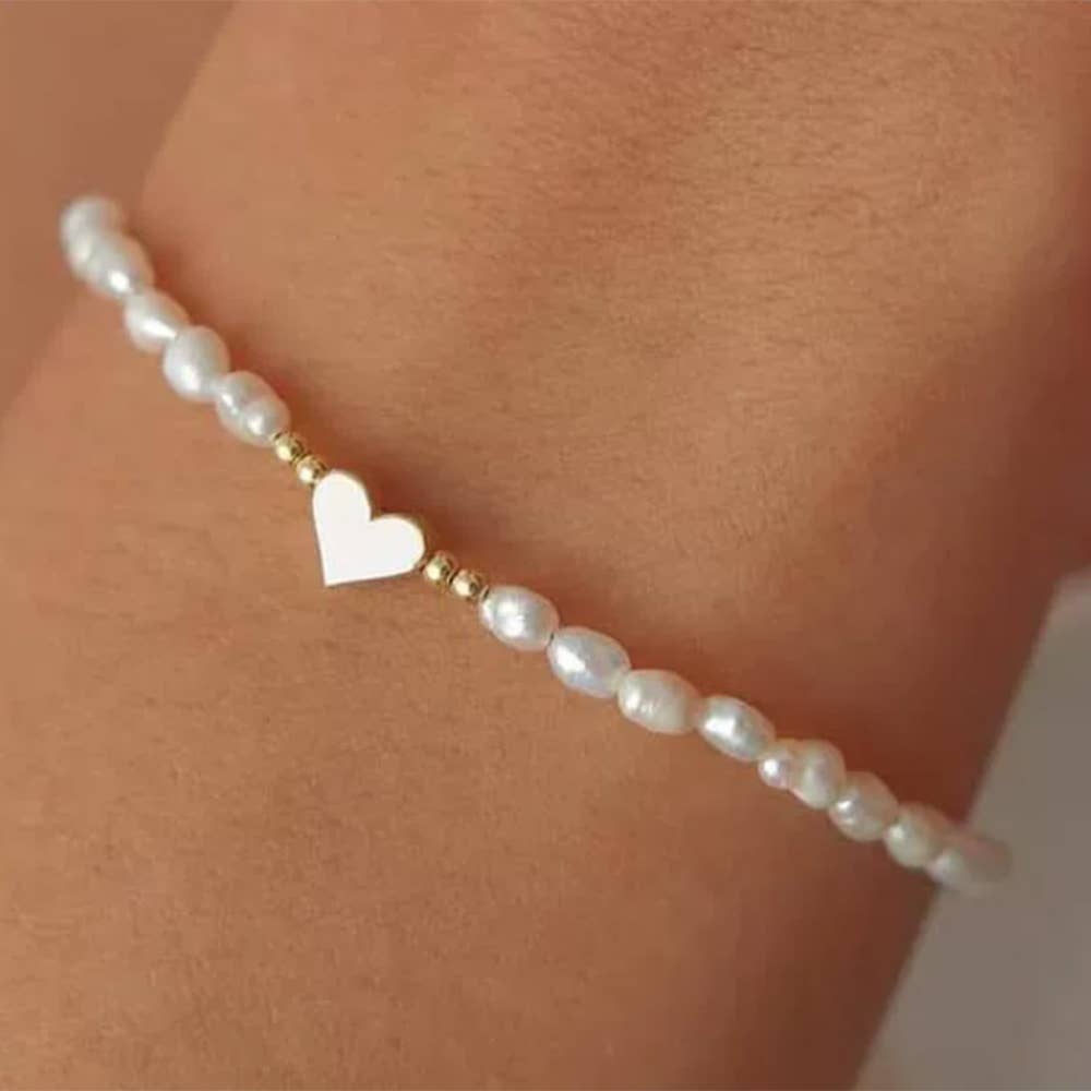 Ladies' Love Pearl Bracelet: White