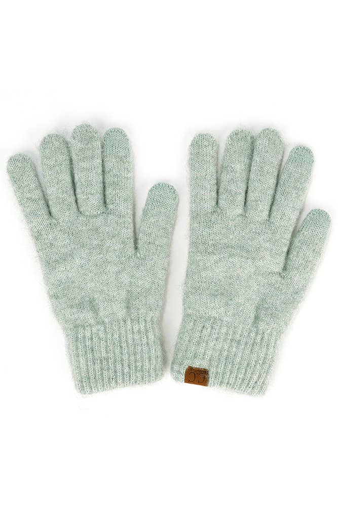 C.C Heather Knit Plain Gloves: Charcoal
