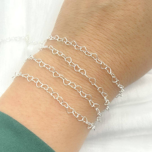 Y112SS. Sterling Silver Heart Link Chain