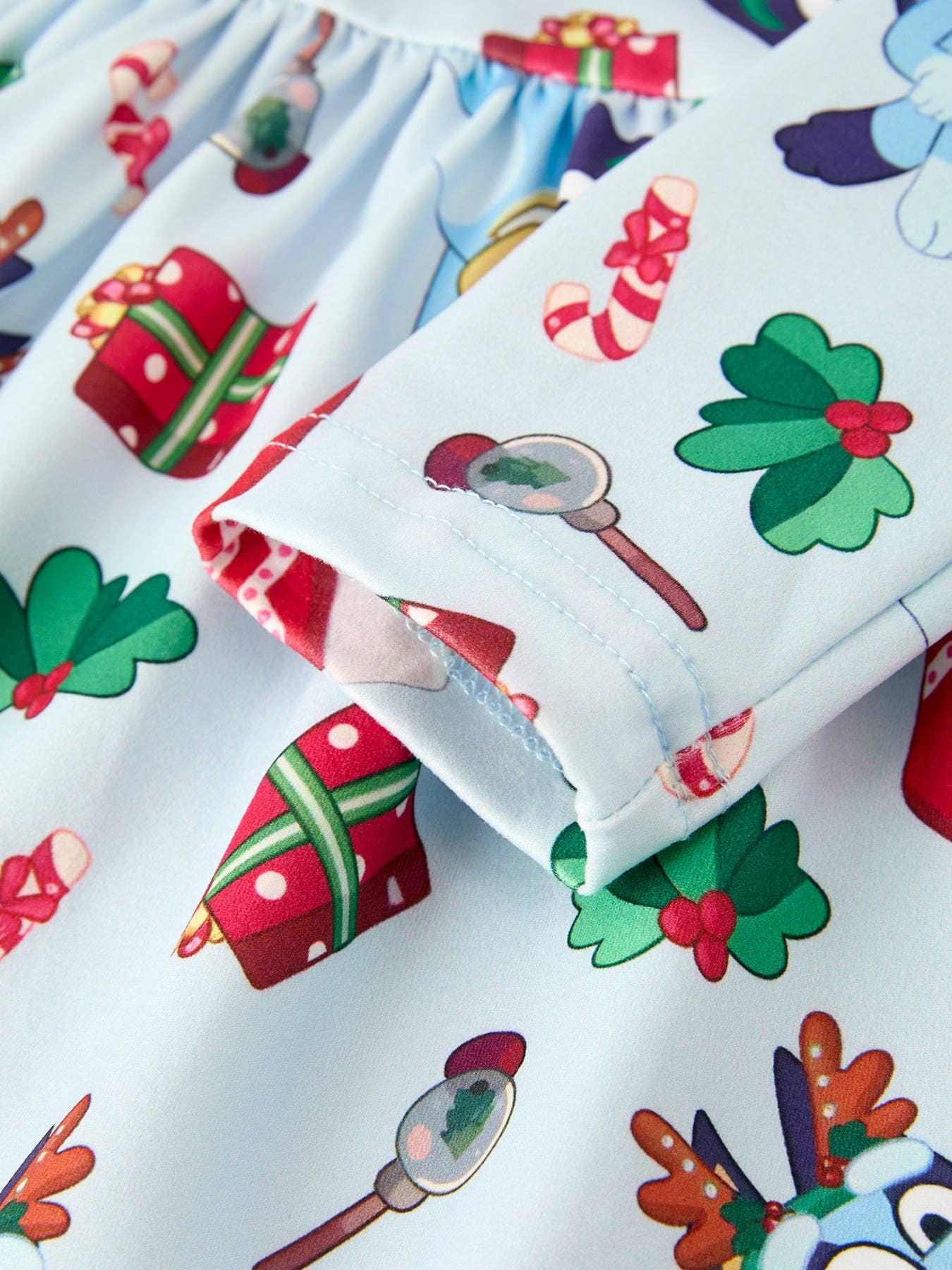 Christmas Characters and Gift Print Girls Dress: 4