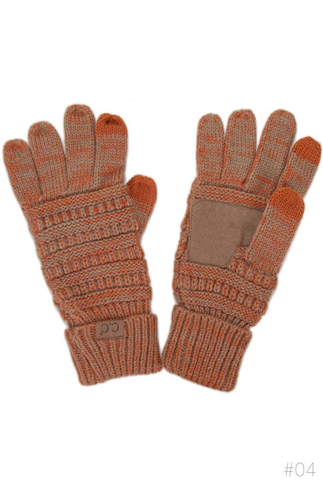 C.C Two Tone Touch Screen Compatible Gloves: 018