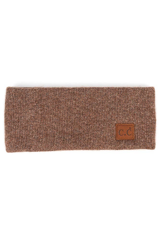 C.C Heather Knit Plain Head Wrap: StrawBerry
