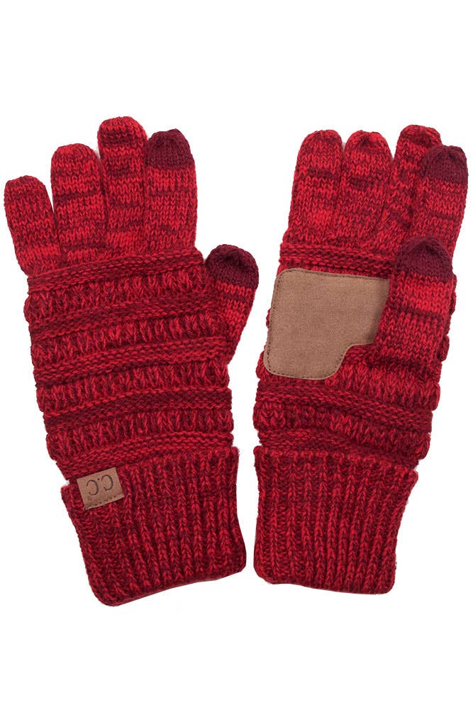 C.C Two Tone Touch Screen Compatible Gloves: 018