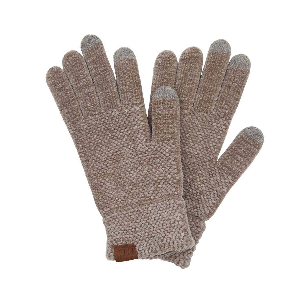 C.C Eco Friendly Chenille Gloves: Burgundy