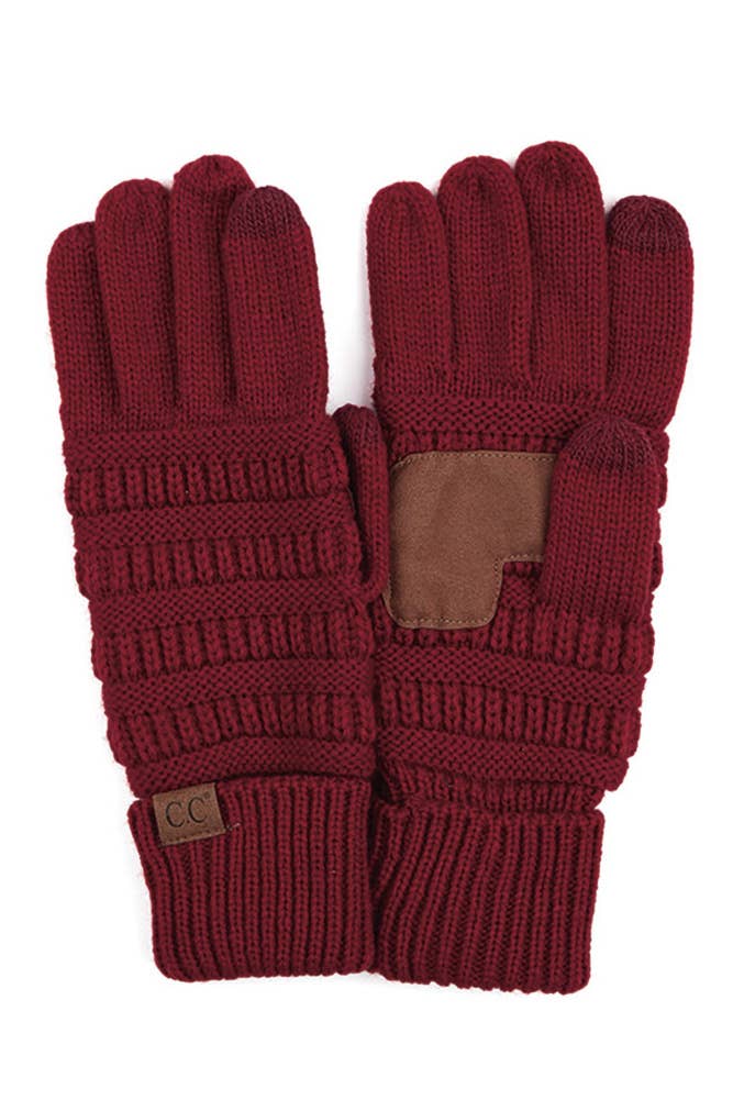 C.C Knitted Touch Screen Compatible Gloves: Earth Gray