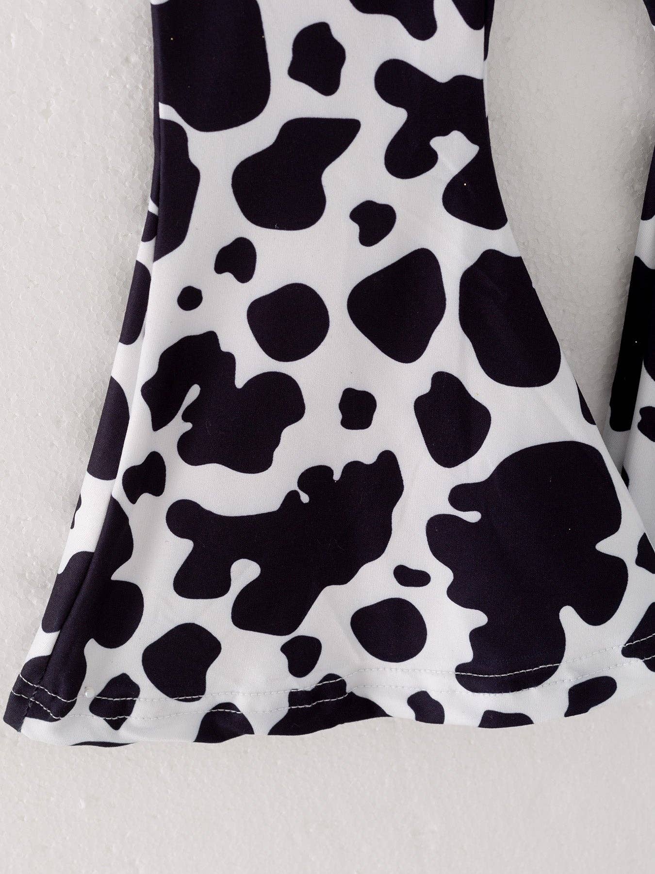 Girls Cow Print Milk Silk Pants: 4-5Y
