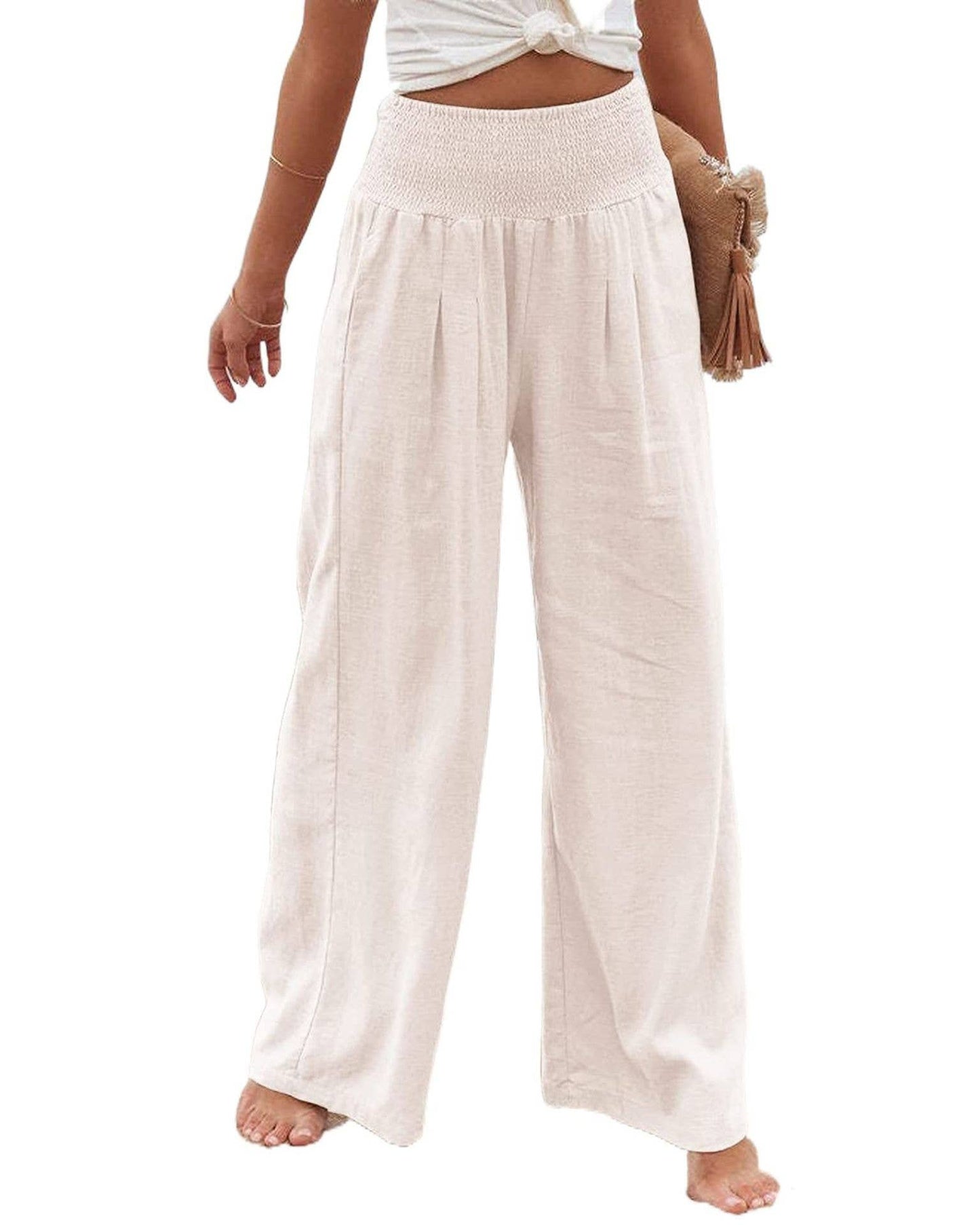 STYLE COTTON SLACKS MADE OF OLD MID-RISE SLACKS: BEIGE / (XL) 1