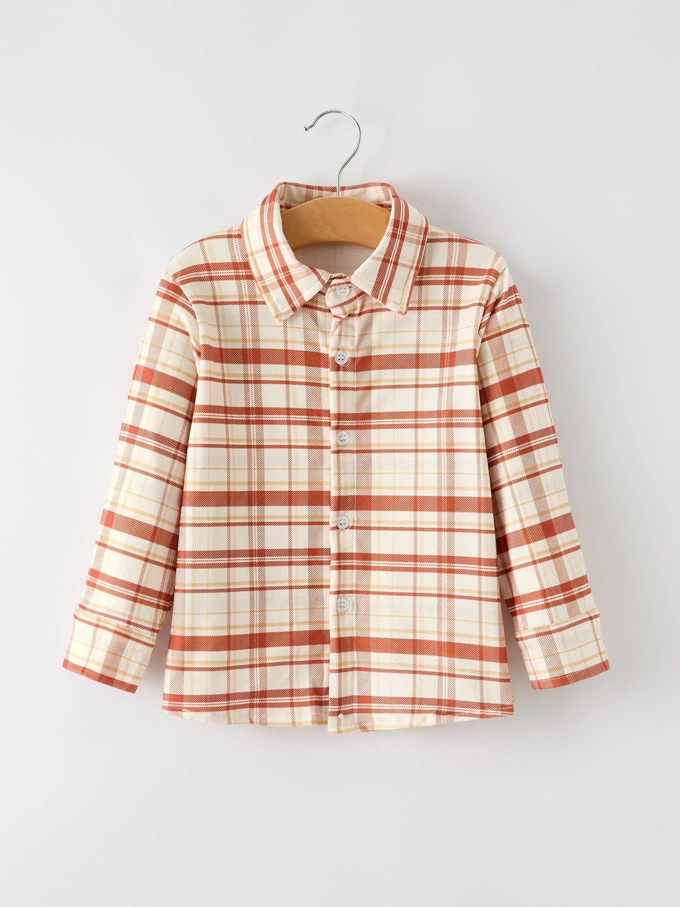Thanksgiving  Plaid Shirt Long Sleeve Boys Top: 8/9