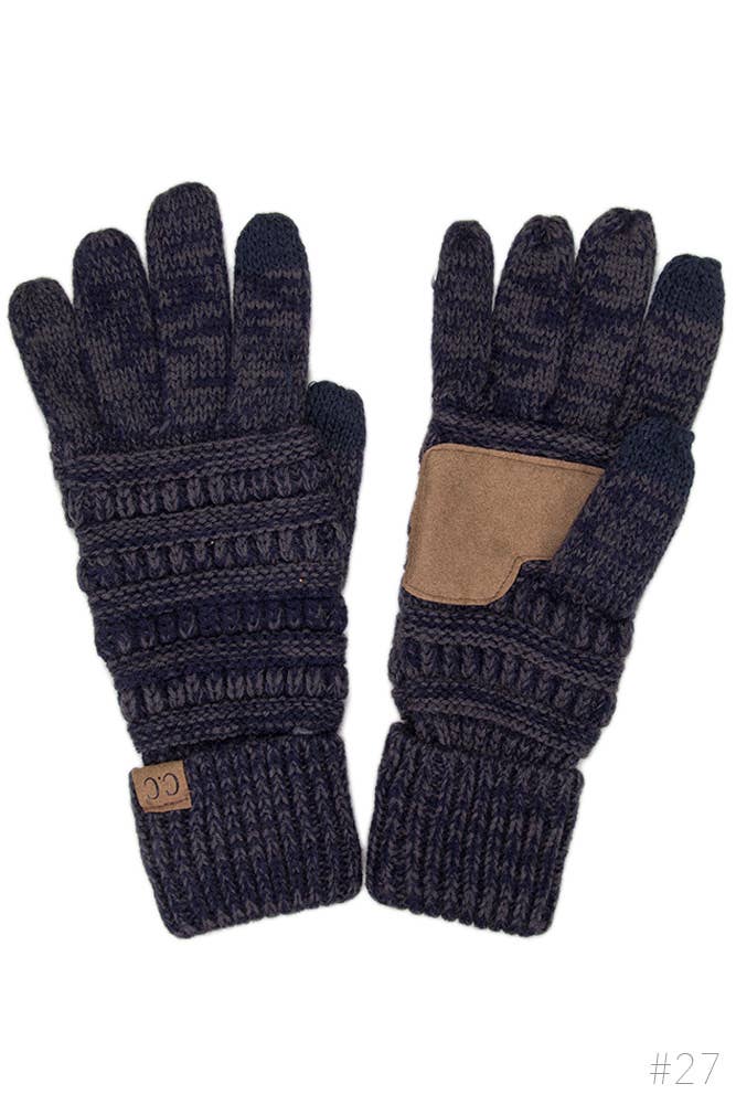 C.C Two Tone Touch Screen Compatible Gloves: 018