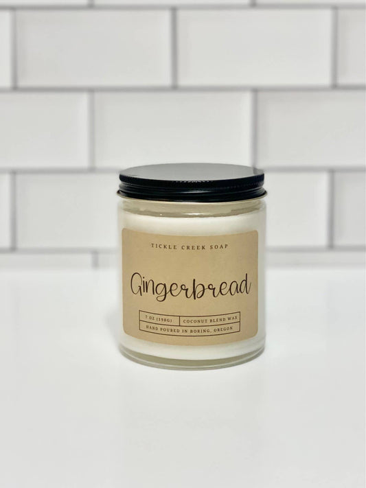 Gingerbread 7 oz. Clear Glass Jar Candle