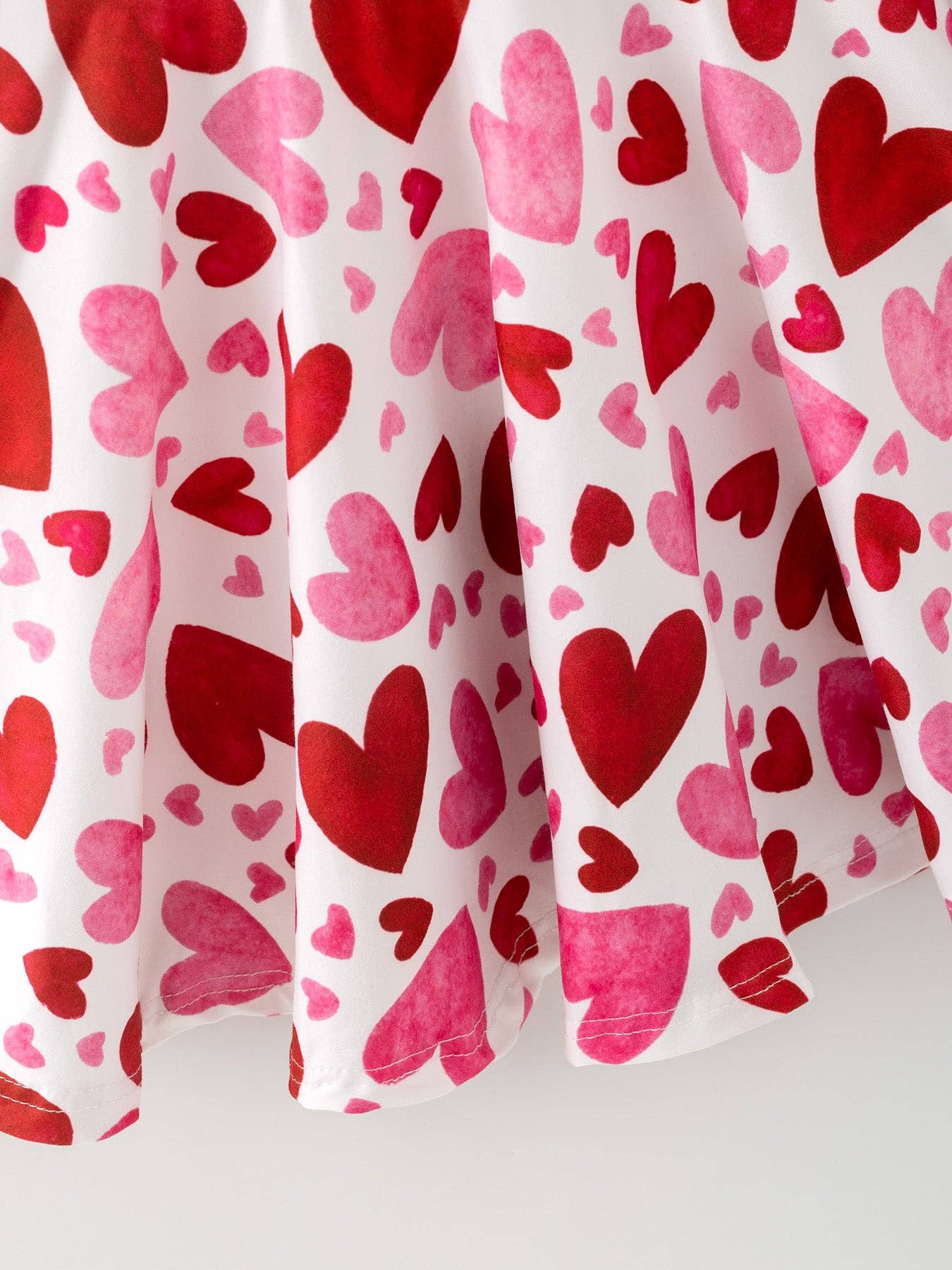 Toddler Girls Valentine Cute Pink Red Heart Print Dress: 3