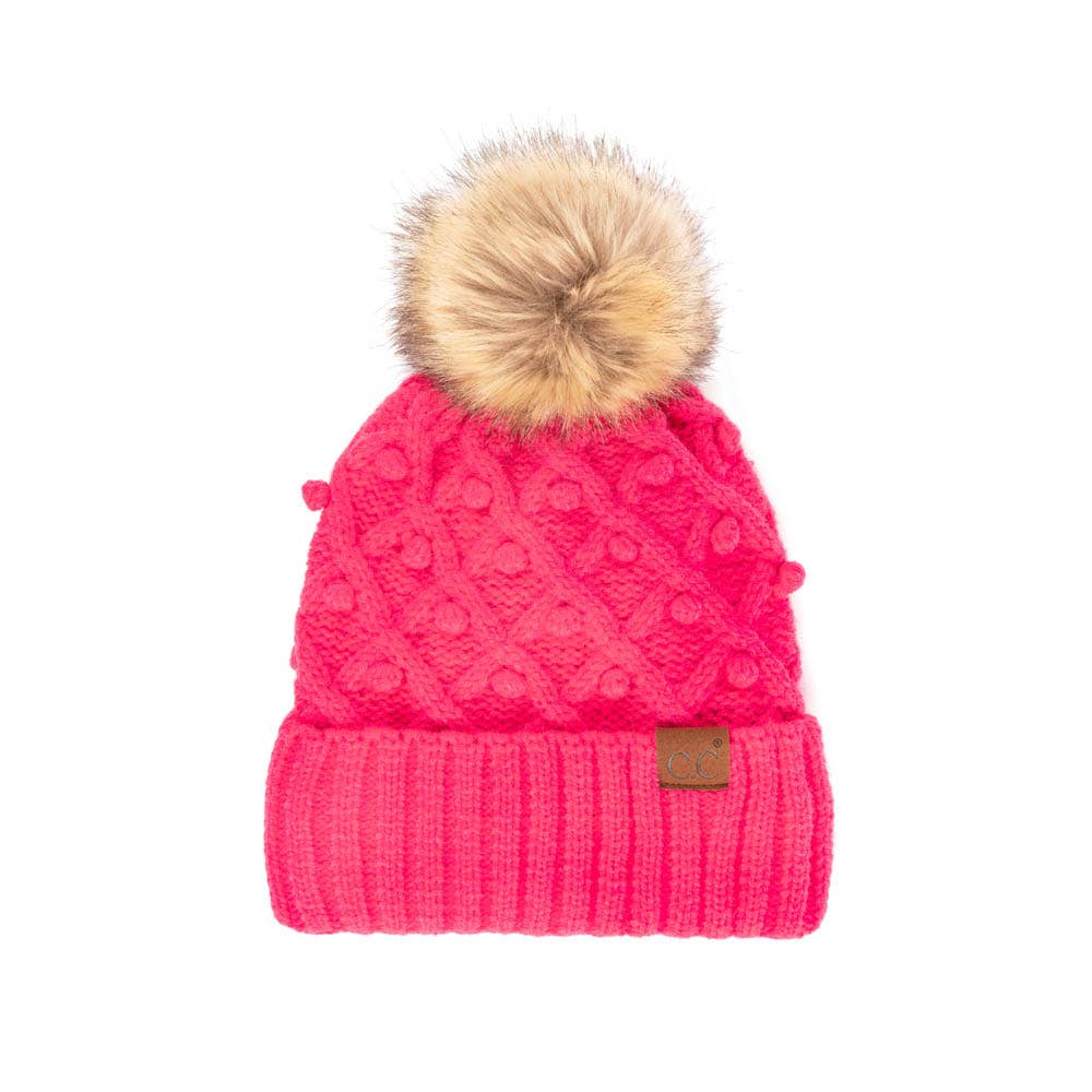 C.C Bobble Beanie Hat: Moss