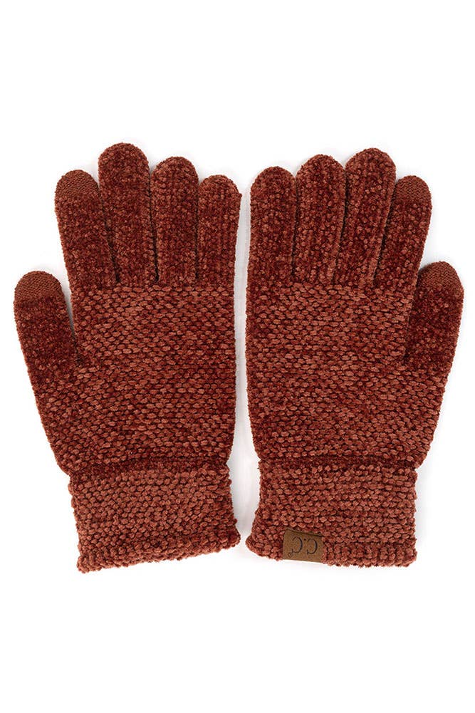 C.C Eco Friendly Chenille Gloves: Burnt Henna
