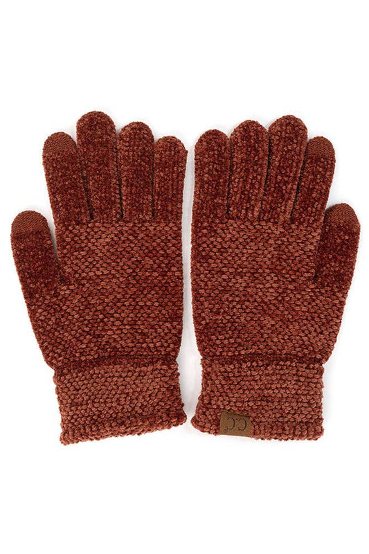 C.C Eco Friendly Chenille Gloves: Burnt Henna