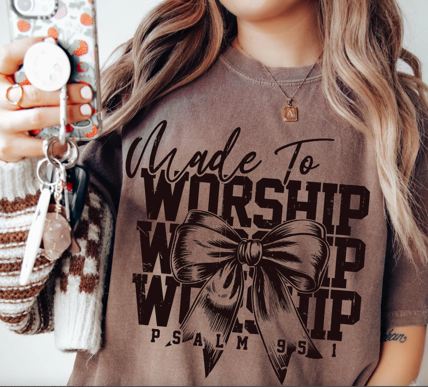 Made To Worship Comfort Color Tee: Espresso / X-Large