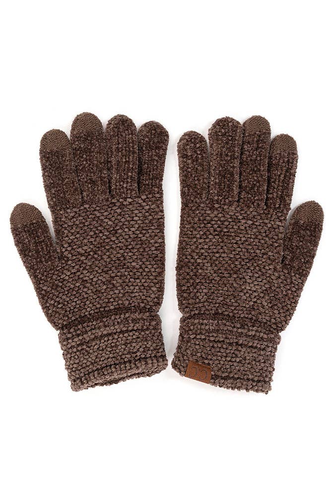 C.C Eco Friendly Chenille Gloves: Burgundy