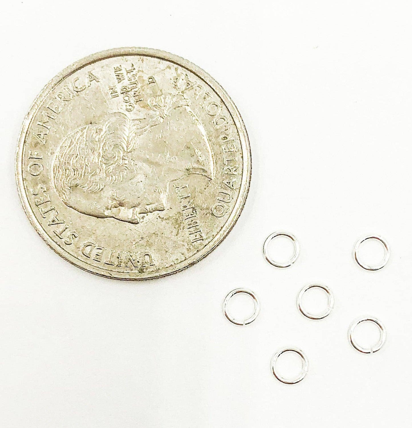 MFT060DE4. Sterling Silver Open Jump Ring 22 Gauge 4mm: 4mm / 50 Pcs / 22 Gauge