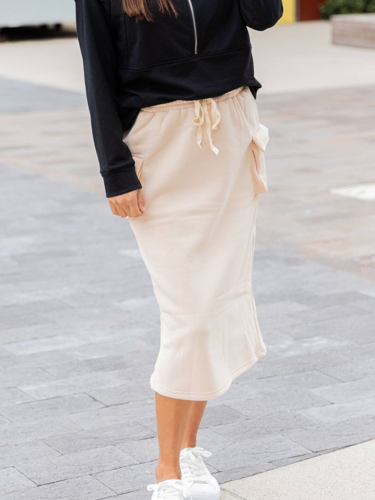 Cargo Sweatshirt Skirt: Gray / XL