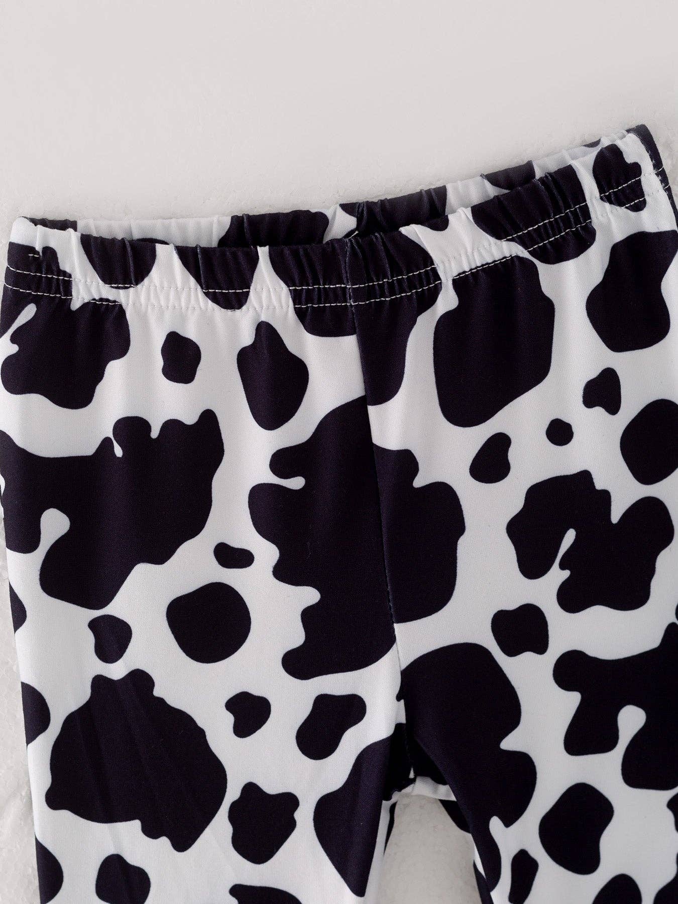 Girls Cow Print Milk Silk Pants: 4-5Y
