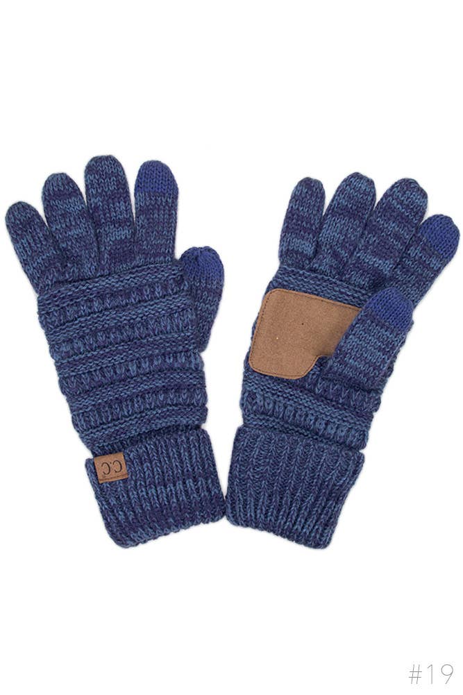 C.C Two Tone Touch Screen Compatible Gloves: 018