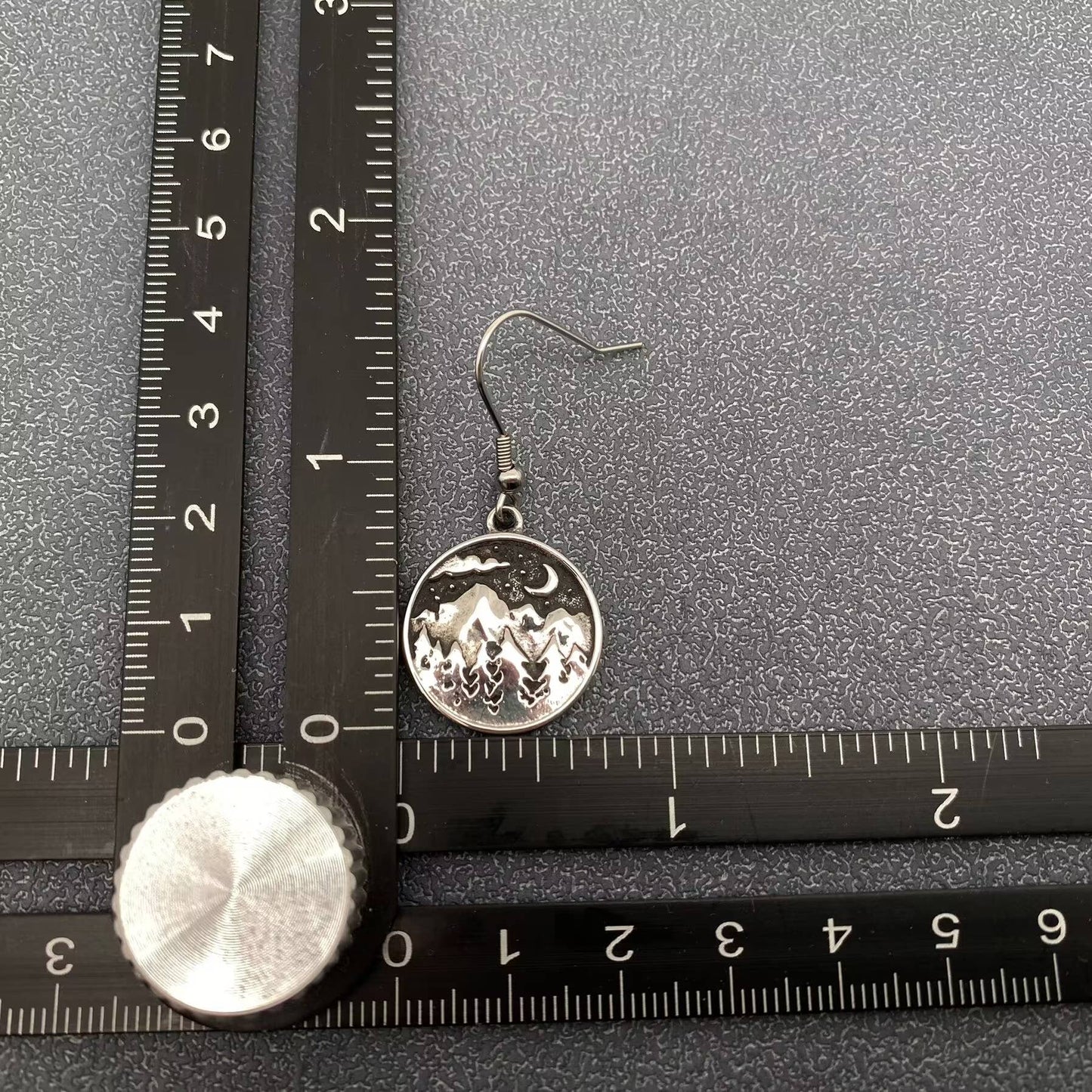 Forest Under Starry Sky Stainless Steel Dangle Earrings