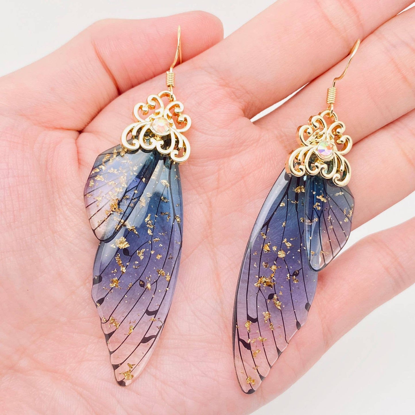 Handmade Fairy Wings Earrings Insect Butterfly Wing: C
