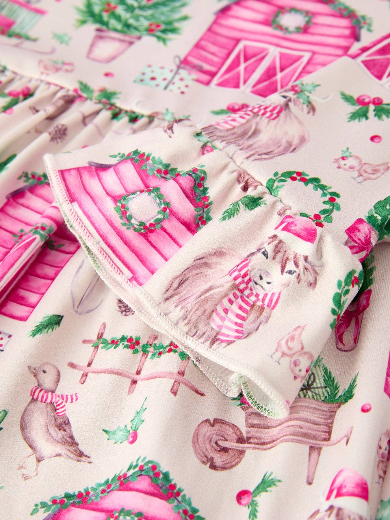 Pink Farmhouse Theme Girl Set: Christmas Spirit Outfit: 6