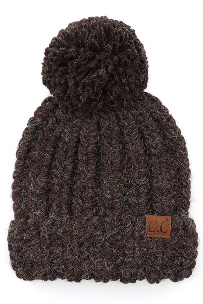 C.C Special Chunky Yarn Beanie Winter Hat: Mint