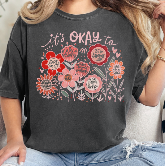 It's Ok To Comfort Color Tee: Pepper / Small