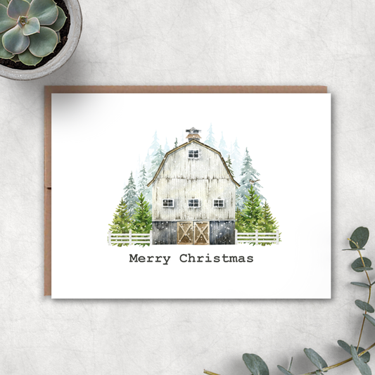 Farm Merry Christmas Card