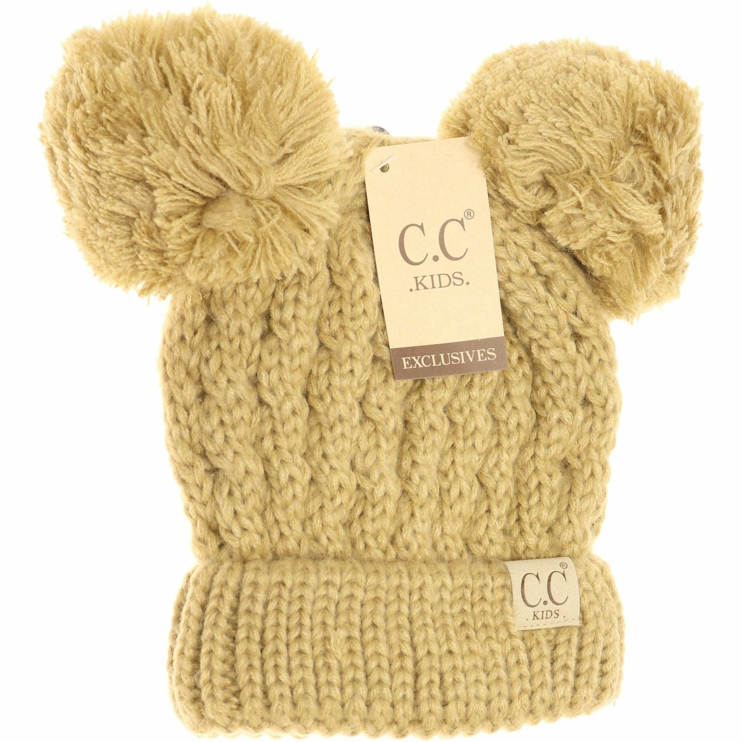 Kids Solid Double Pom CC Beanies KIDS24: Indie Pink