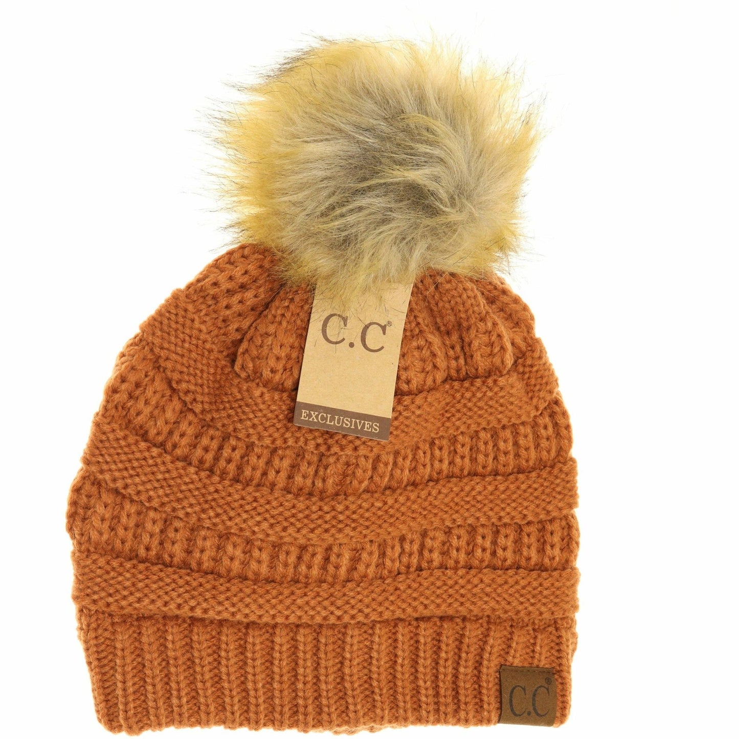 Fur Pom CC Beanie HAT43: Teal