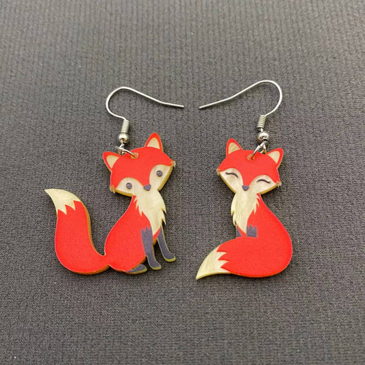 Acrylic Fox Danle Earrings - YK: A