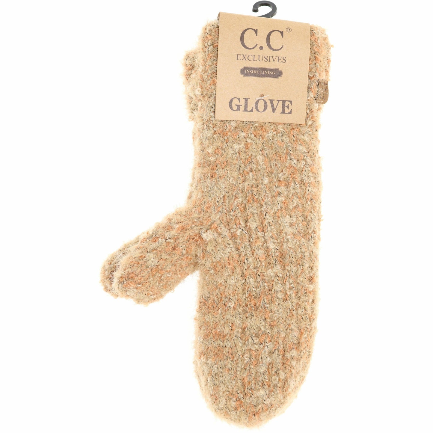 Soft Boucle Knit CC Cuff Women's Mittens: Plum