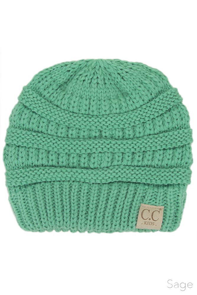 C.C Kids Solid Classic Knit Beanie: Coral