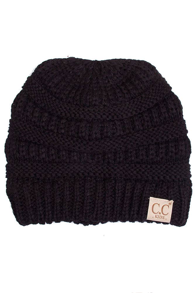 C.C Kids Solid Classic Knit Beanie: Coral