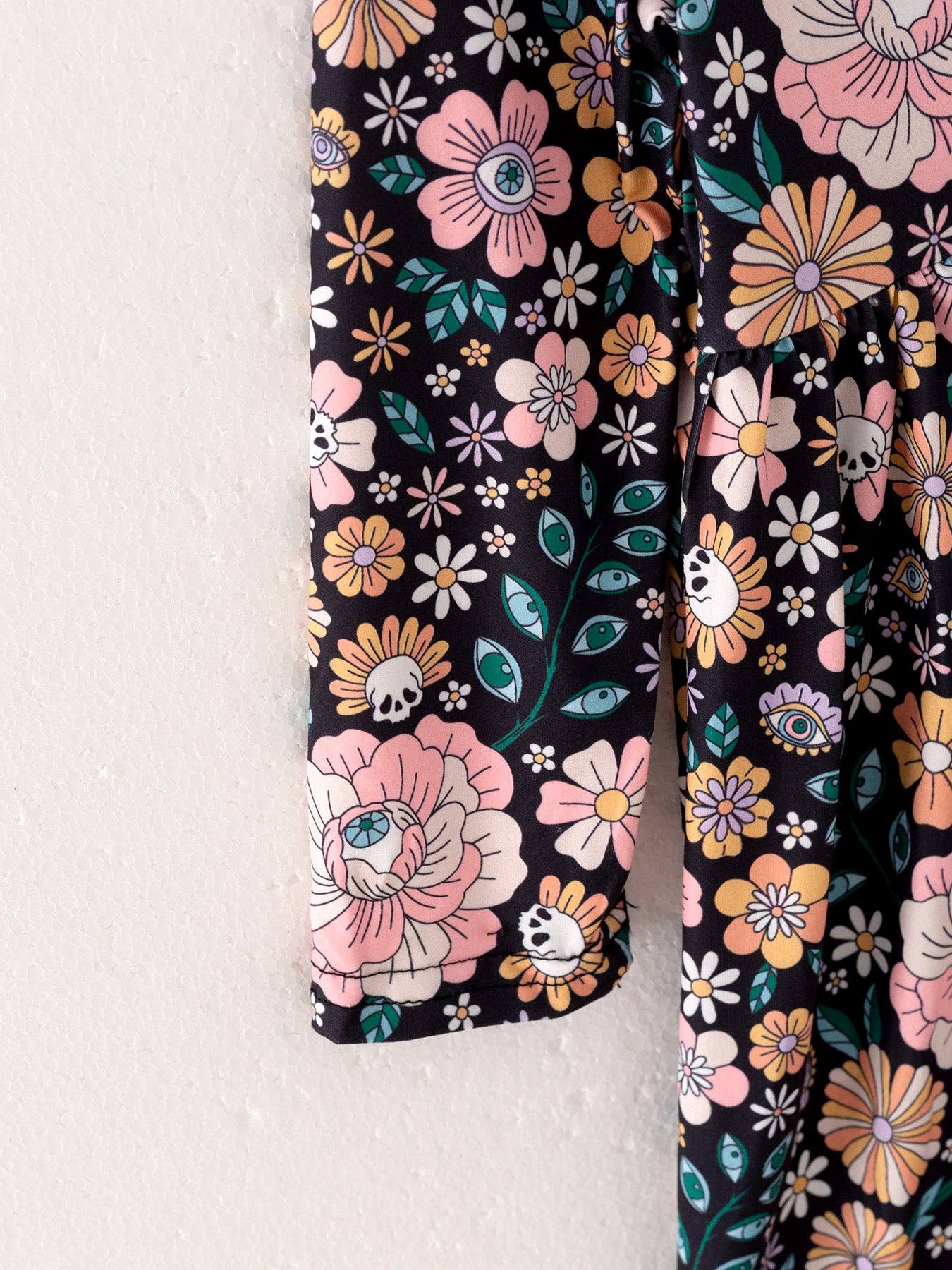 Girls Autumn Milk Silk Floral Print Dress: 4