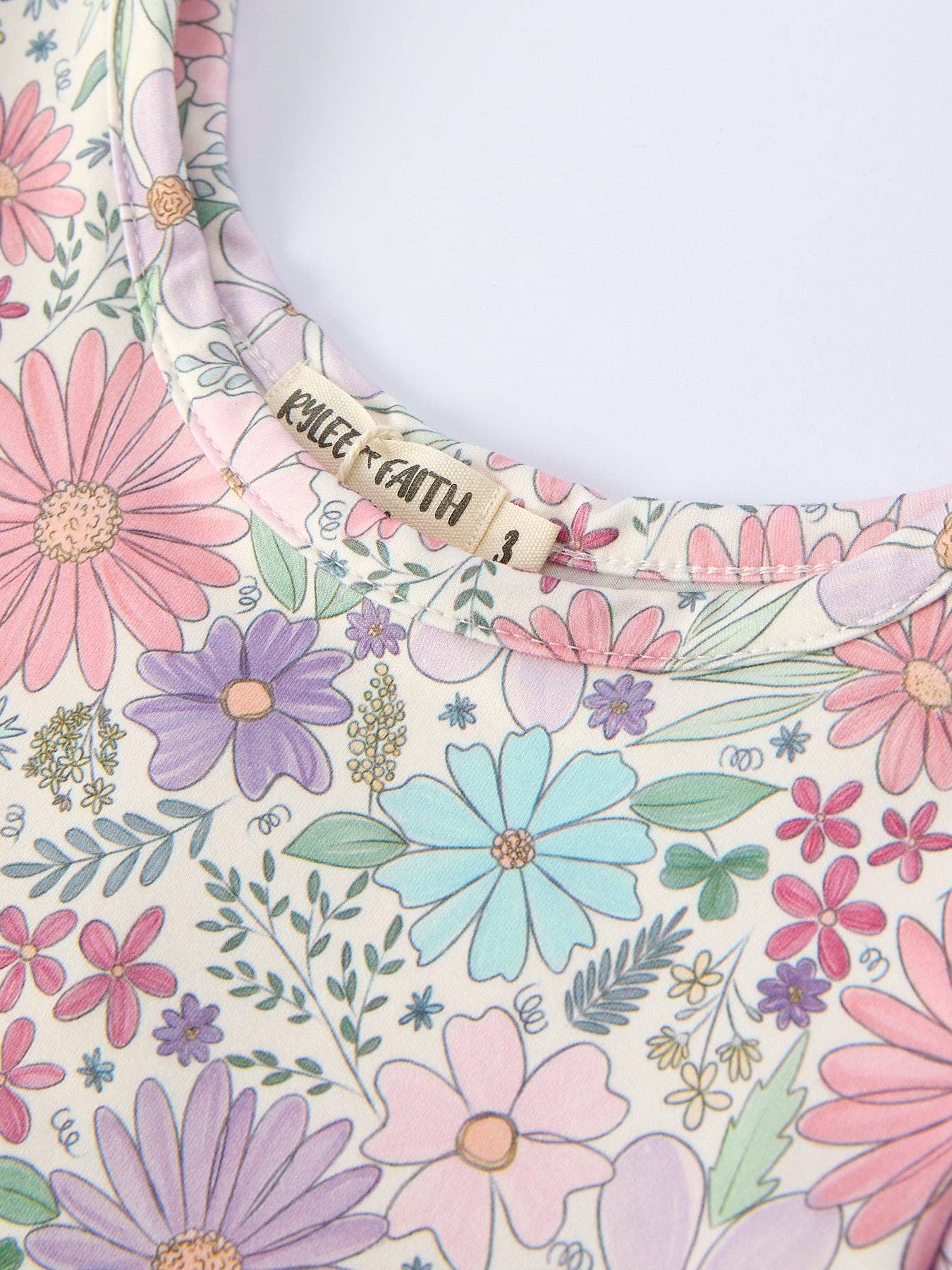 Spring Pastel Floral Girls Casual Dress: 7