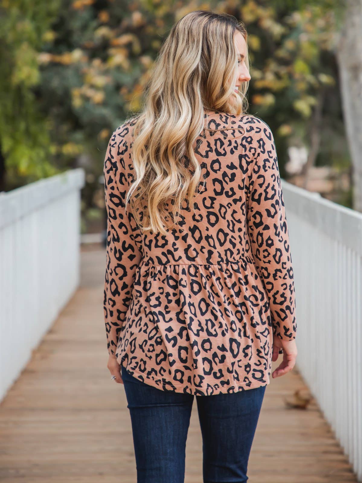 Animal Print Peplum Evelyn Top: Small Cheetah Blue / Medium