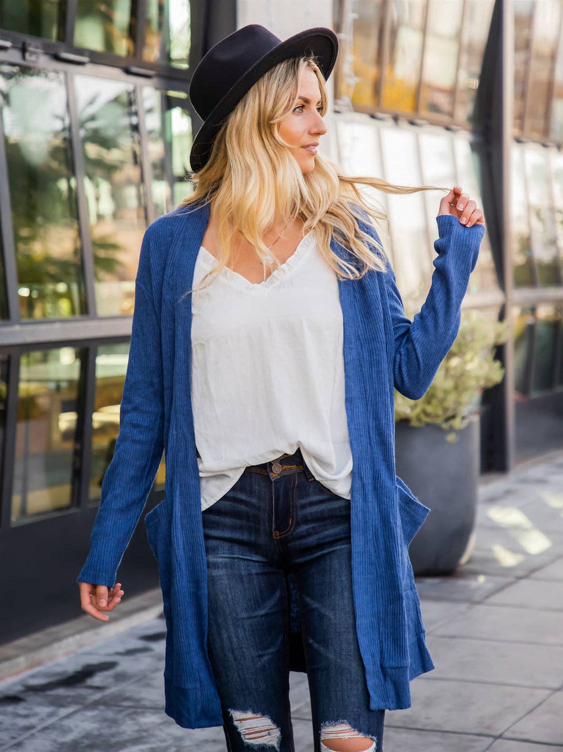 Margeau Soft Ribbed Cardigan: Pink / Small