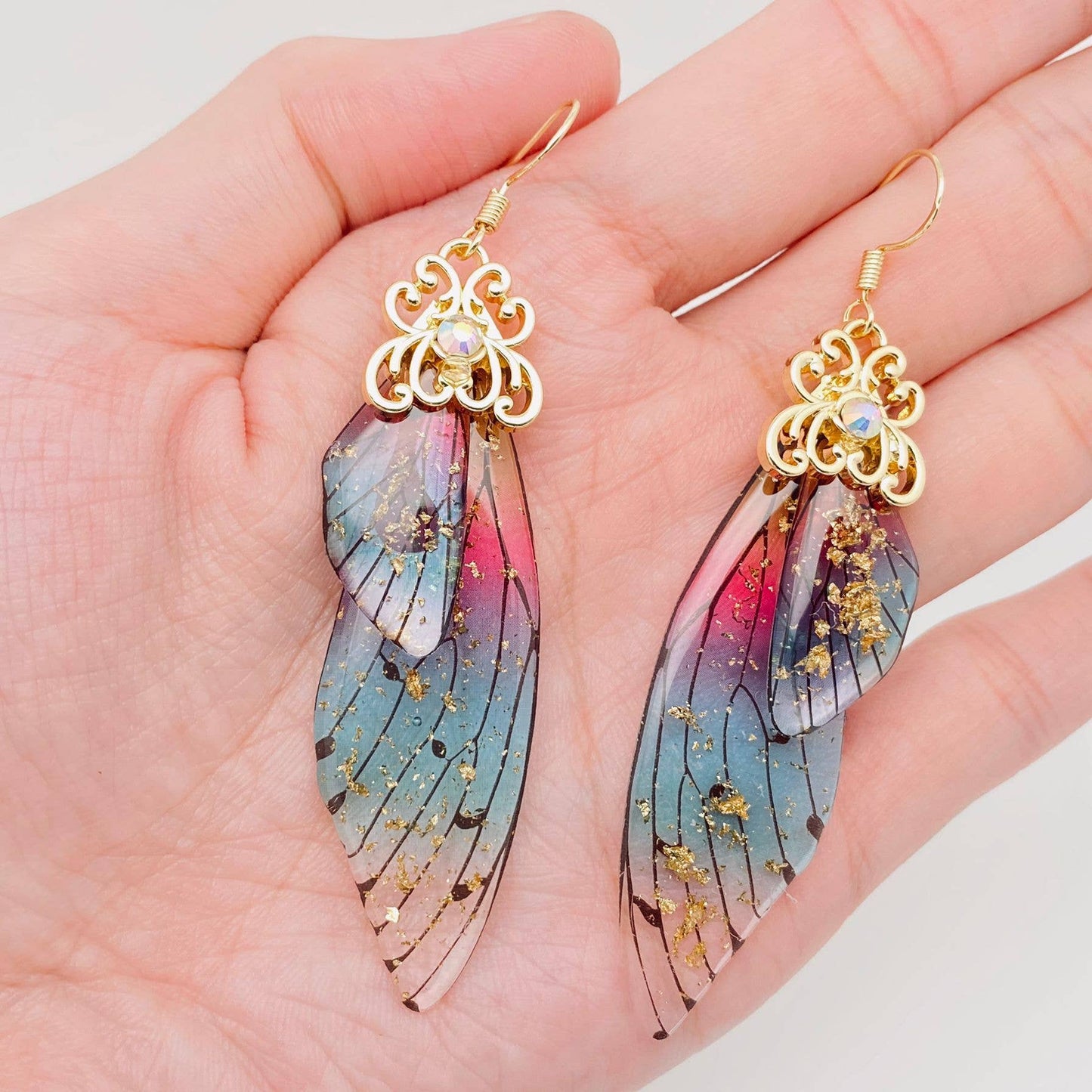 Handmade Fairy Wings Earrings Insect Butterfly Wing: D