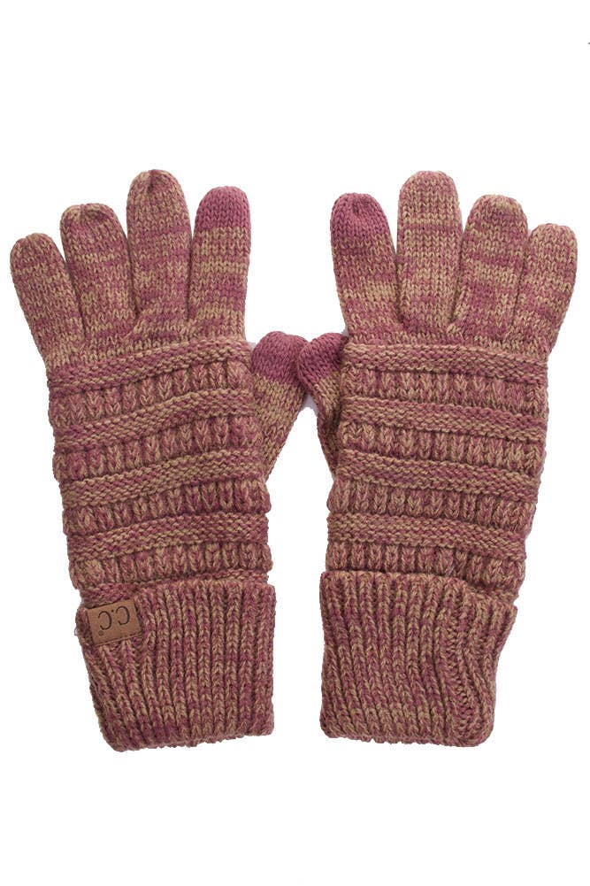 C.C Two Tone Touch Screen Compatible Gloves: 018