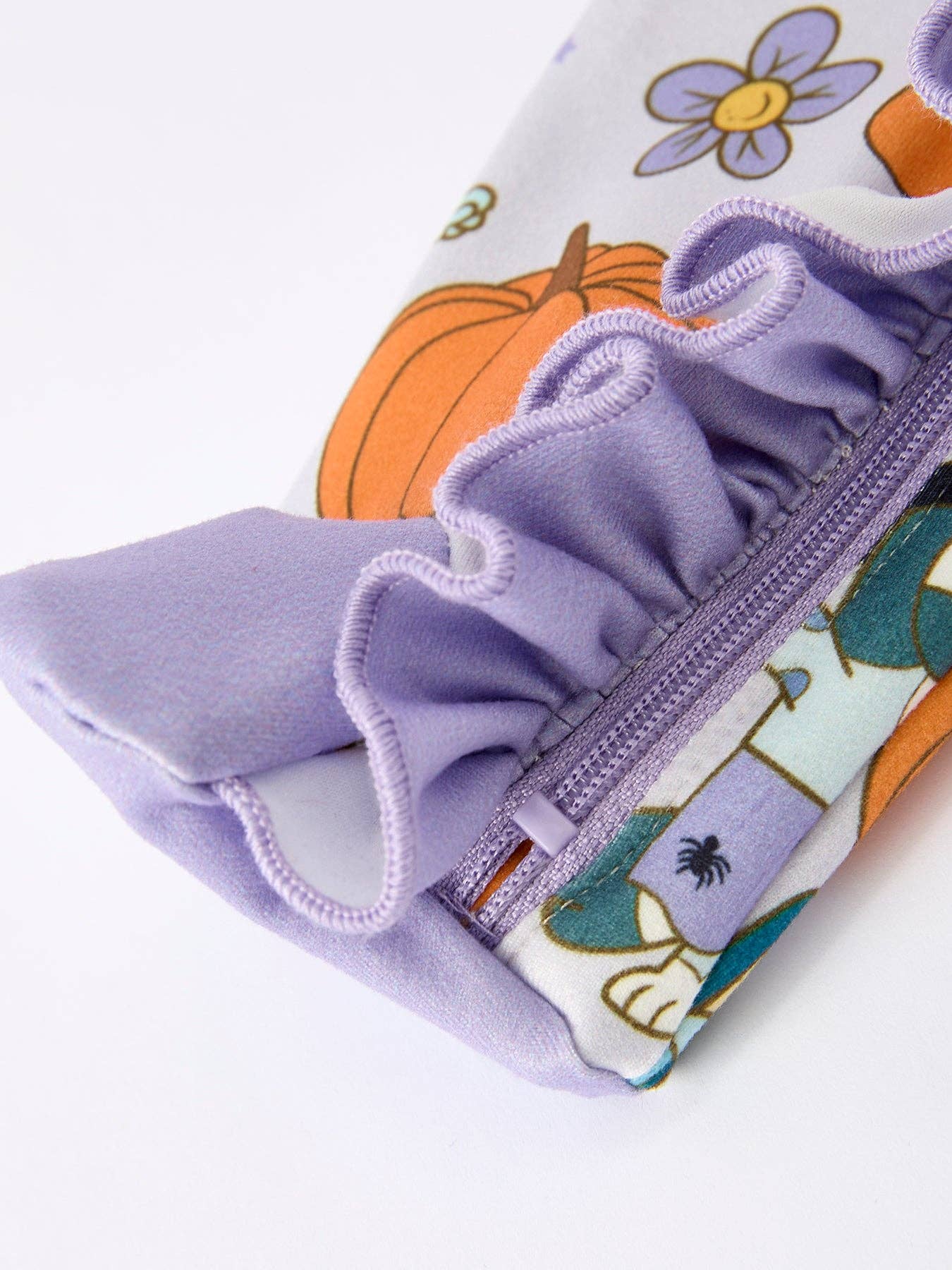 Halloween Pumpkin Character Print Girls' Romper: 3M