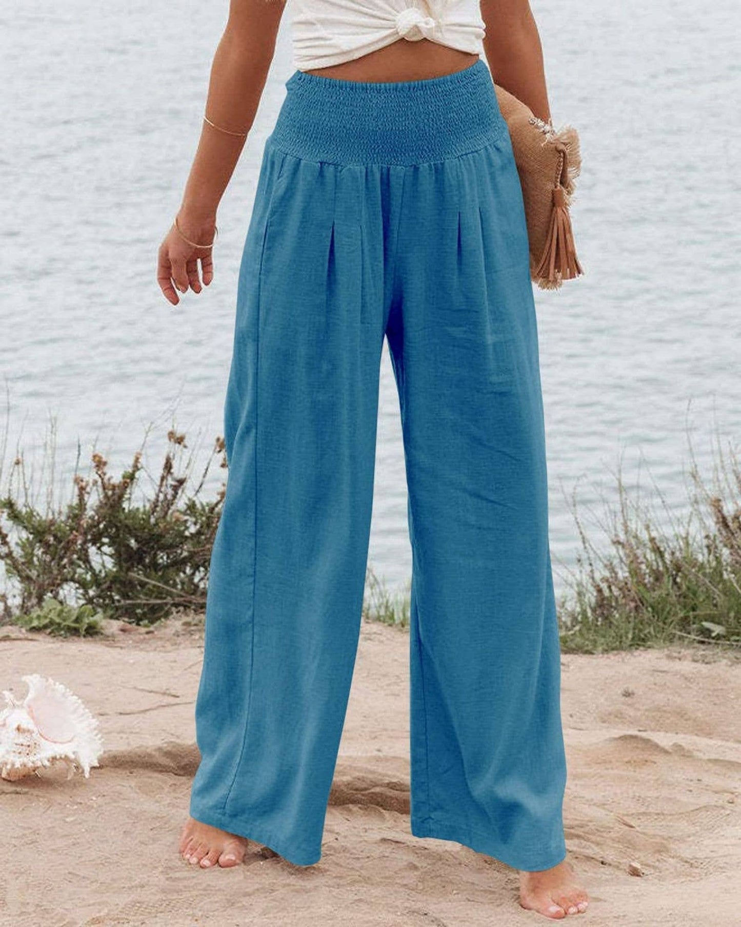 STYLE COTTON SLACKS MADE OF OLD MID-RISE SLACKS: BEIGE / (M) 1