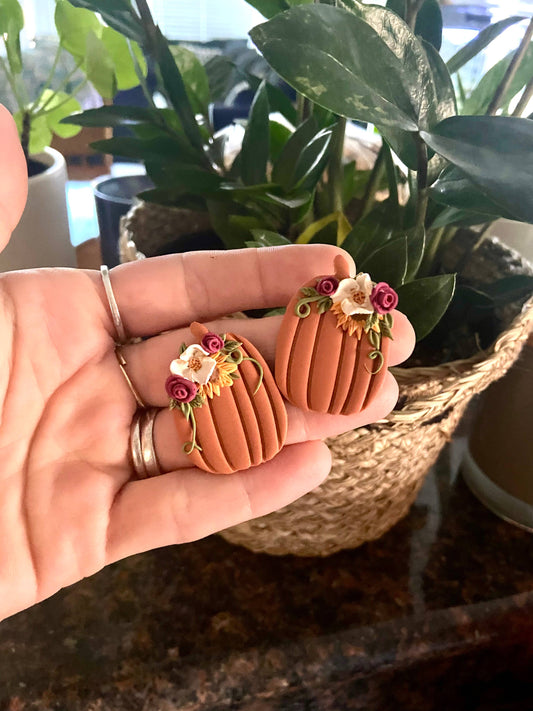 Floral Fall Pumpkin Hoops