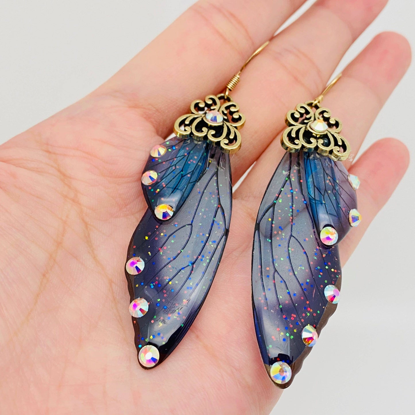 Handmade Fairy Wings Earrings Insect Butterfly Wing: C