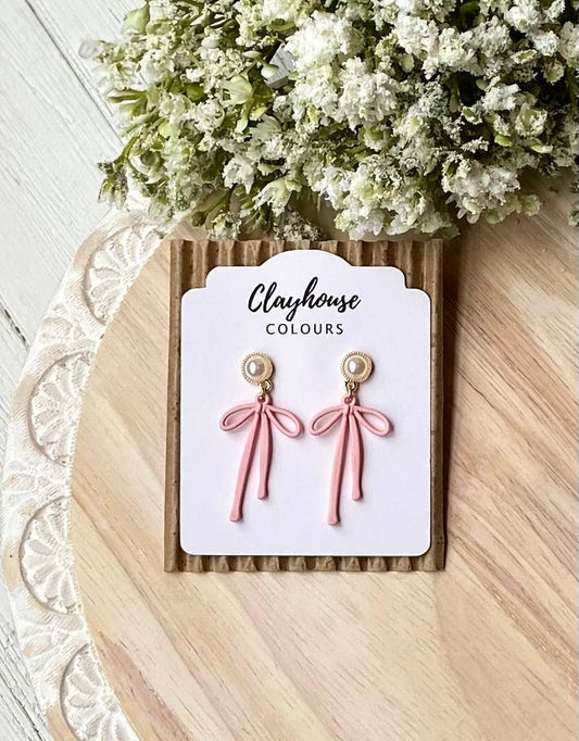 Spring Bow Earrings : Pink